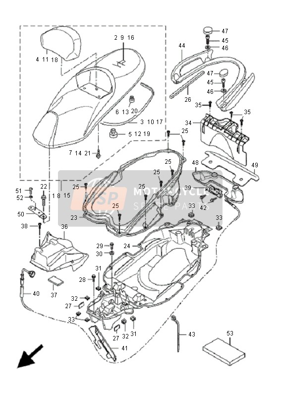 5B2F478D0000, Seat Lock Assy, Yamaha, 1